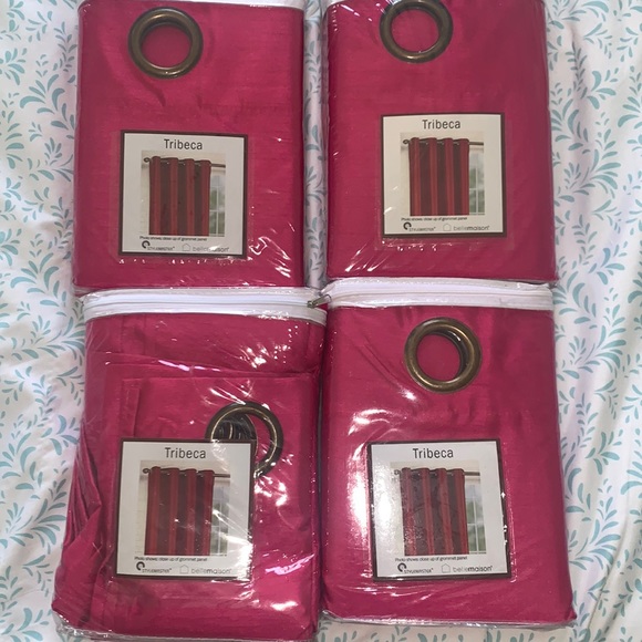 4 Pink Curtain Panels - Picture 2 of 4